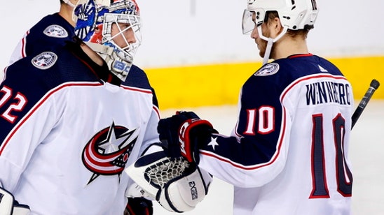 Dubois has 1st hat trick as Jackets rout Flames 5-1