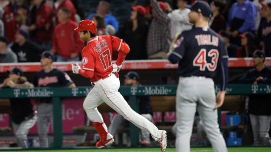 Ohtani hits first ML homer in first Angel Stadium at-bat