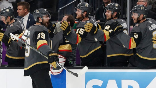 Fleury’s 3rd shutout of playoffs helps Vegas beat Sharks 7-0