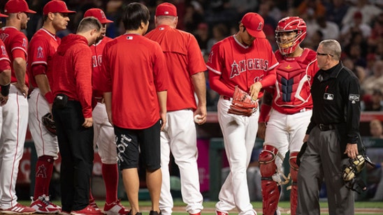 Ohtani exits early again with blister on pitching hand