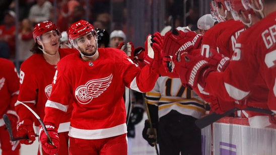 Fabbri scores twice in 1st game, Red Wings beat Bruins 4-2