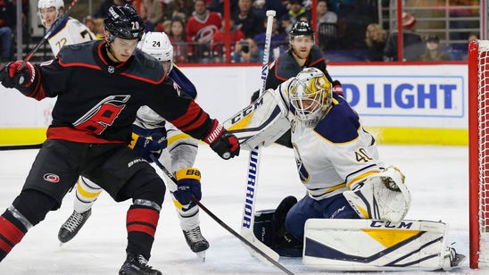 Aho scores 2, Hurricanes beat Sabres 4-3 in Skinner’s return