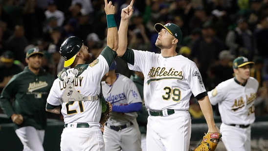 Fiers solid in debut as A’s top Dodgers 3-2