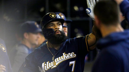 Thames homers twice, Brewers move into tie for top wild card
