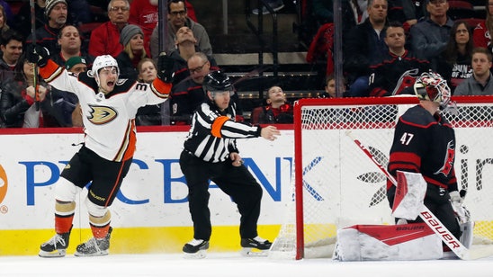 Sam Steel's OT goal lifts Ducks over Hurricanes 2-1
