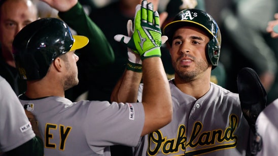 Piscotty leads resourceful Athletics past Angels, 7-4