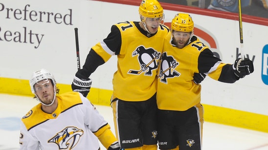 Guentzel's power-play goal lifts Penguins past Predators 6-4