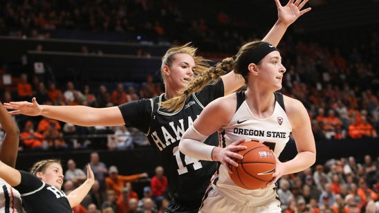 Brown scores 15, No. 5 Oregon State routs Hawaii 64-32
