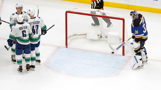 Boeser’s hat trick leads Canucks over Blues 6-1