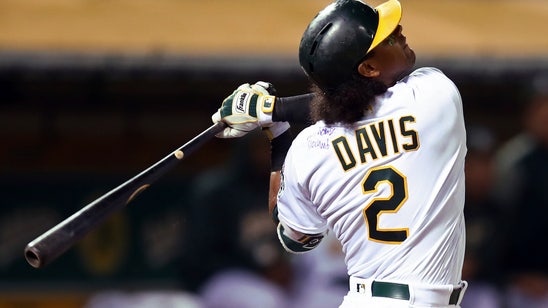Davis homers in jersey signed by fan, A’s top Rangers 9-0
