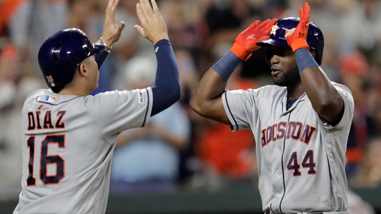 Alvarez hits three homers in Astros 23-2 rout of Orioles