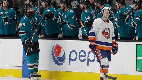 Burns scores 1st of season in Sharks’ 4-1 win over Islanders