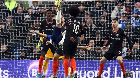 Jahanbakhsh nets overhead kick as Brighton holds Chelsea 1-1
