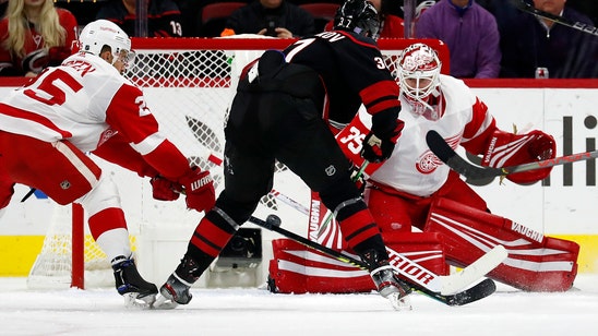 Aho leads Hurricanes to 7-3 win over Red Wings