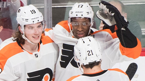Patrick scores twice, Flyers top Canadiens 5-2