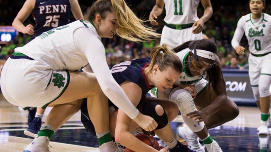 No. 1 Irish raise 2018 championship banner, beat Penn 75-55