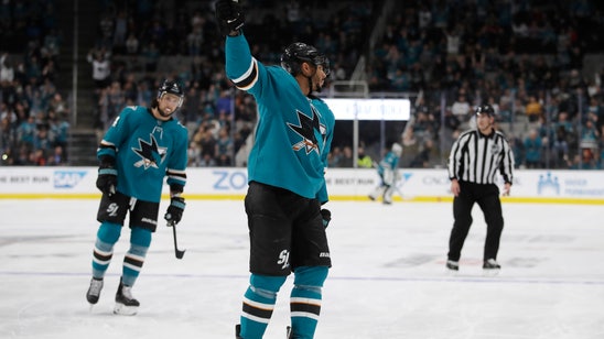 Kane's 3 goals in 1st lead Sharks past Hurricanes 5-2