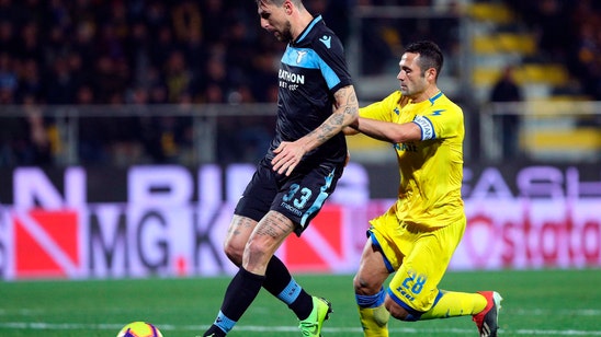 Lazio beats Frosinone to be a point behind 4th-place Milan