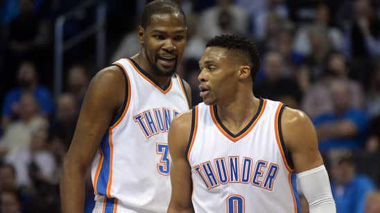 Westbrook, Durant combine for 60, Thunder win as Spurs stars sit
