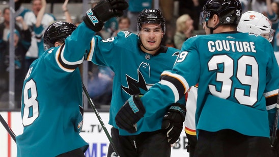 Hertl has goal and assist as Sharks top Flames 3-1