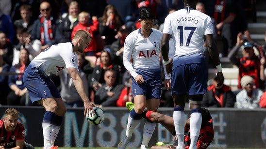 9-man Tottenham concedes late, loses 1-0 at Bournemouth