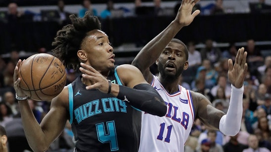 Simmons, Redick lead 76ers past pesky Hornets 118-114