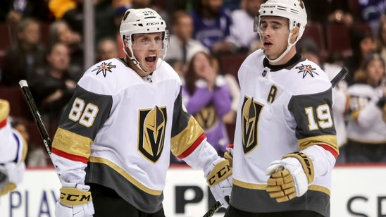 Stone scores 1st goal for Golden Knights in rout of Canucks