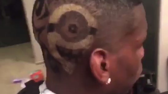 Paul Pogba shaved a minion into his hair