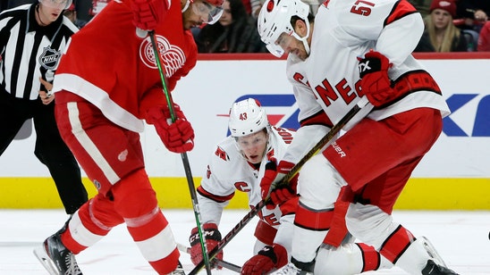 Reimer gets 22nd shutout, Hurricanes beat Red Wings 2-0