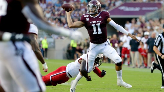 Spiller helps No. 16 Texas A&M to 62-3 rout of Lamar
