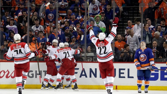 Staal lifts Hurricanes past Islanders 1-0 in OT in Game 1