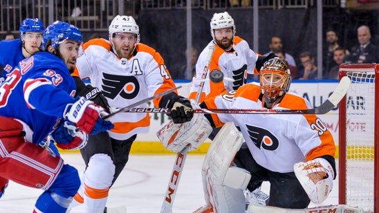 Patrick lifts Flyers over scuffling Rangers 3-2 in shootout