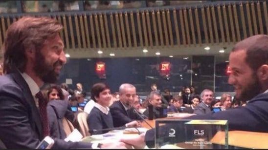 Andrea Pirlo gives speech at United Nations