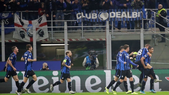 Atalanta beats Dinamo 2-0 for 1st Champions League win