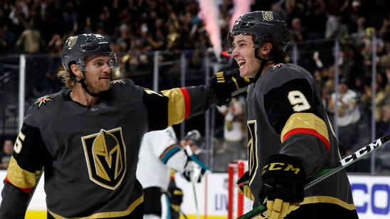 Smith nets 2, Glass scores in debut as Vegas tops Sharks 4-1