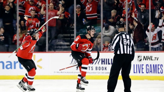 Hughes scores 1st NHL goal in Devils' 1-0 win over Canucks
