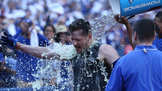 Blue Jays OF Revere has major water dump fail