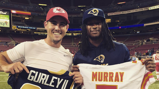 Bulldog swap: Ex-UGA stars Murray, Gurley trade jerseys after Rams-Chiefs game
