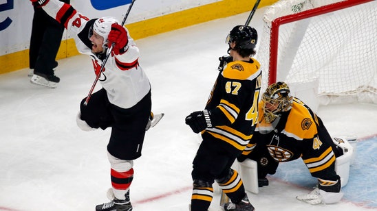 Blackwood picks up first NHL win, Devils beat Bruins 5-2