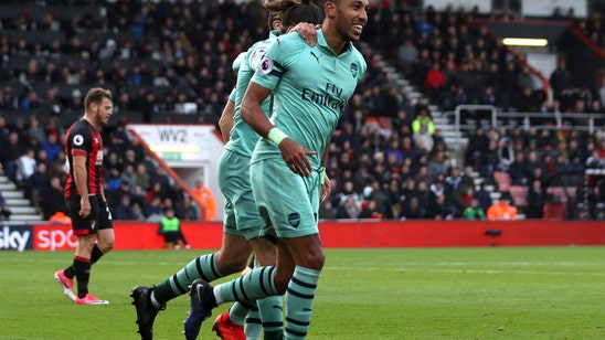 Aubameyang helps Arsenal to 2-1 win at Bournemouth