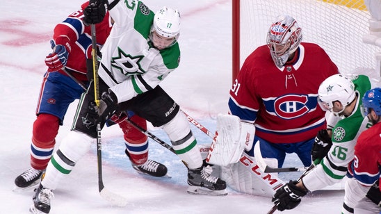 Shore has 3 points, Bishop 34 saves to lift Stars over Habs