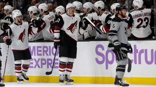 Crouse scores, leaves with injury as Coyotes beat Kings