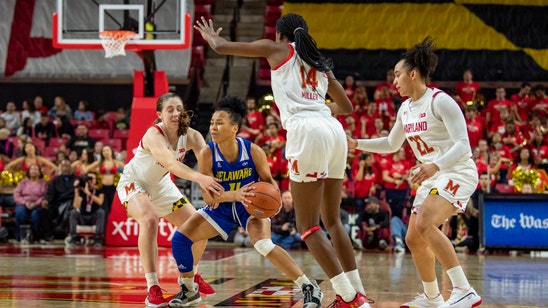Mikesell leads No. 8 Maryland to 99-55 rout of Delaware