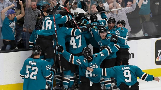 Sharks rally after Pavelski's scary injury to make 2nd round