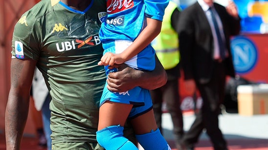 Proud papa: Balotelli scores as daughter watches in Napoli