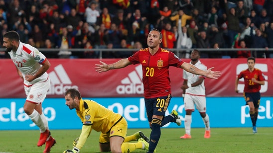 Cazorla nets first for Spain in 4 years in 7-0 rout of Malta