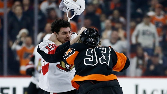 Laughton leads Flyers past Senators 4-3 in chippy game