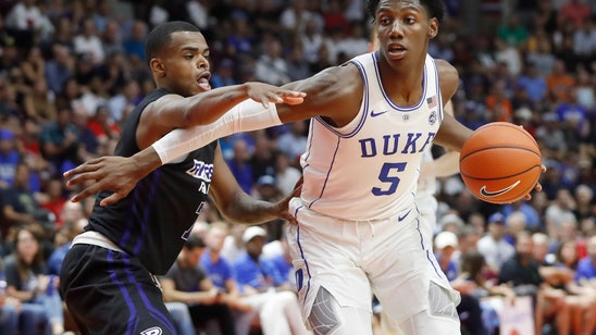 Canadian star Barrett has 34 points in Duke exhibition debut