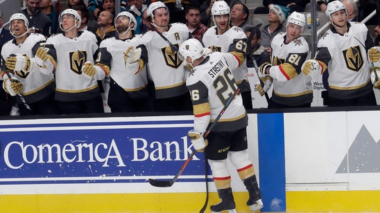 Theodore's goal in 3rd helps Golden Knights beat Sharks 3-1