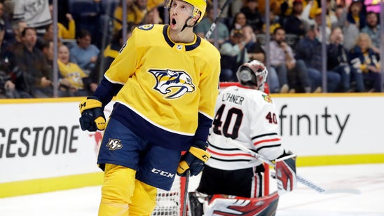 Bonino's hat trick leads Predators over Blackhawks 3-0